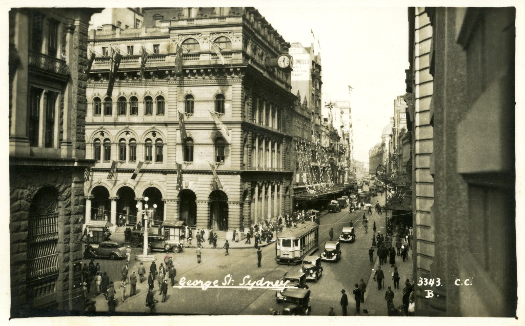 General Post Office, George Street Sydney, 1940s (01/01/1940 - 31/12/1949), 
[A-00033484], City of Sydney Archives, https://archives.cityofsydney.nsw.gov.au/nodes/view/597544, accessed 12 Jan 2024.