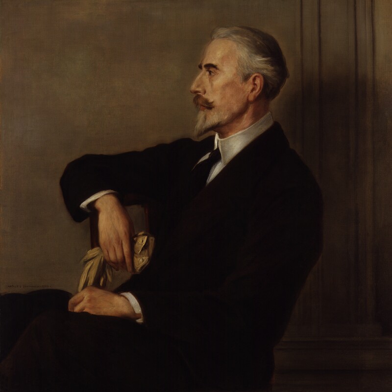 Henry Wickham Steed by Charles Haslewood Shannon, oil on canvas, 1920, 37 1/8 in. x 37 1/8 in. (943 mm x 943 mm), Primary Collection, NPG 5745, National Portrait Gallery, London, CC BY-NC-ND 3.0 DEED.