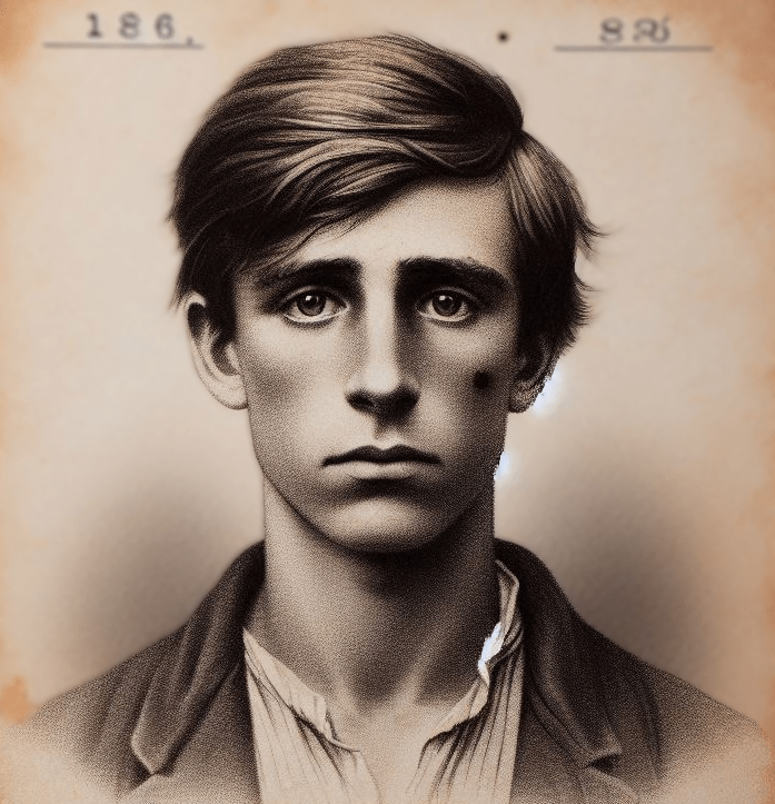 AI-generated portrait of a male convict