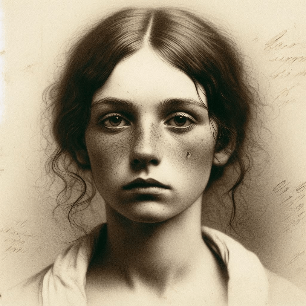 AI-generated portrait of a female convict