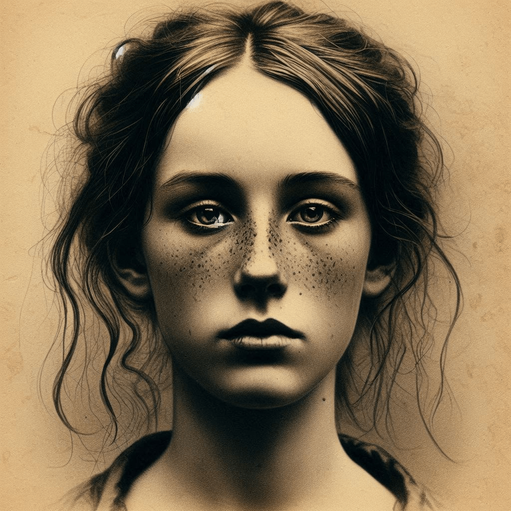 AI-generated portrait of a female convict