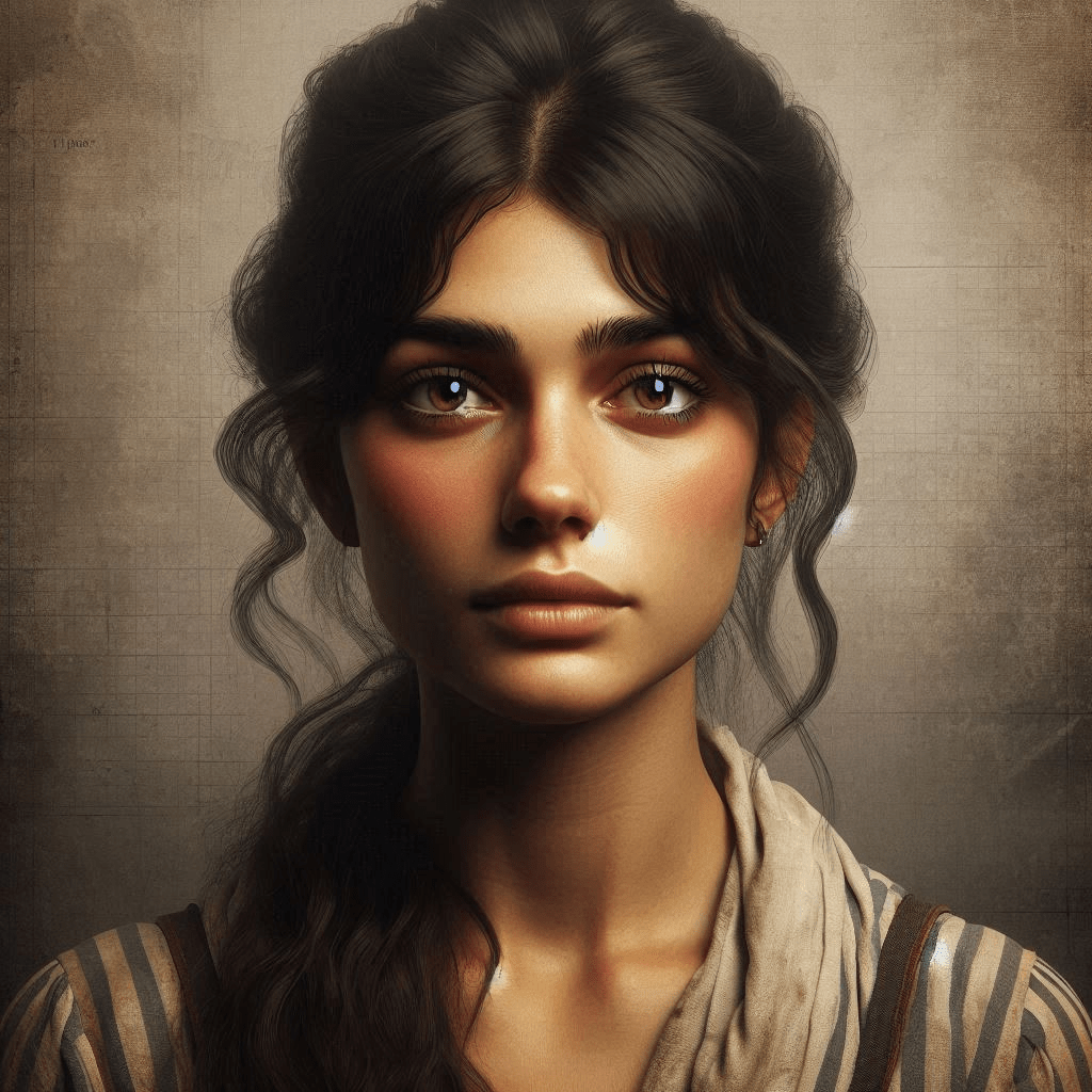 AI-generated portrait of a female convict
