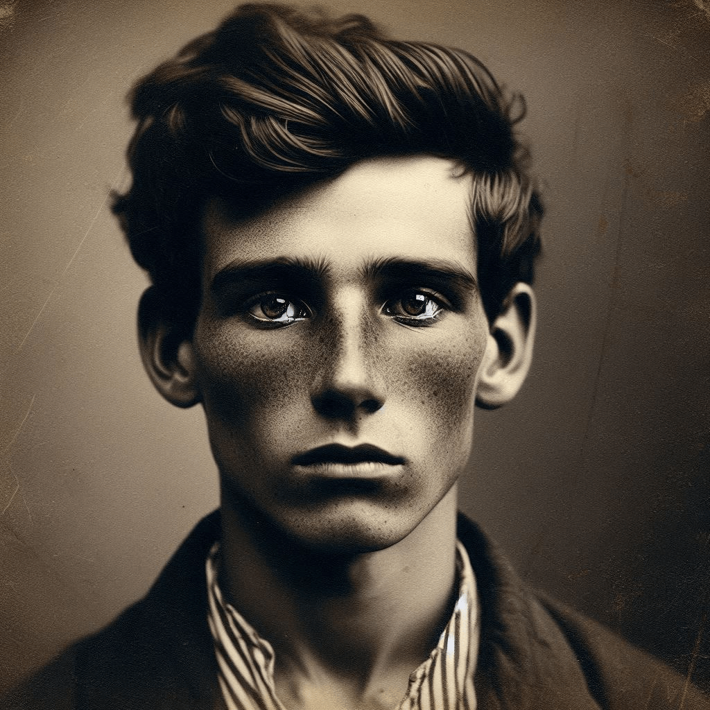 AI-generated portrait of a male convict
