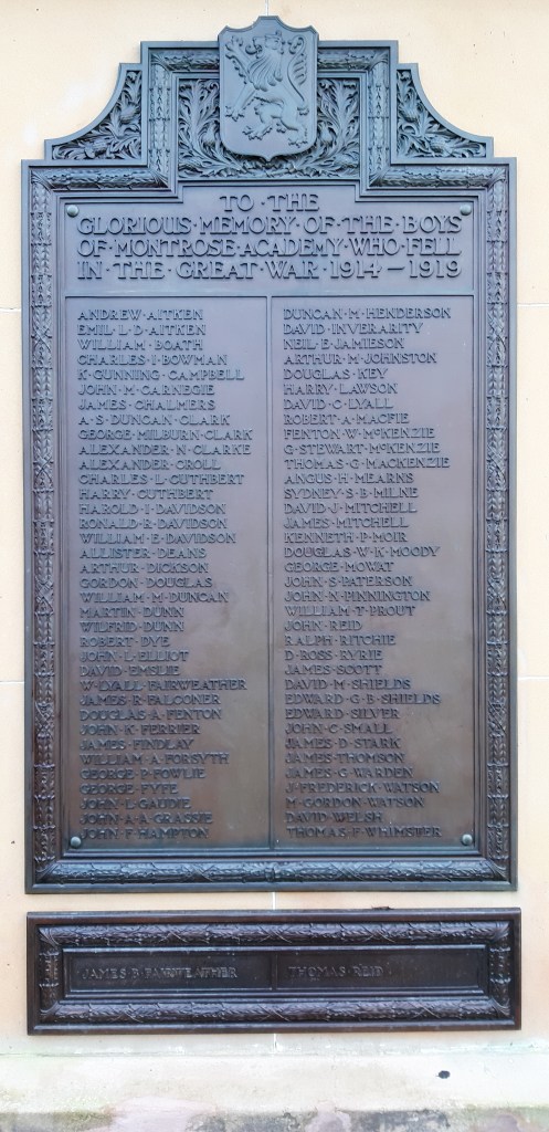 Photograph showing John Fettis Hampton’s name on the Academy Roll of Honour