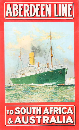 Aberdeen Line to South Africa & Australia poster 