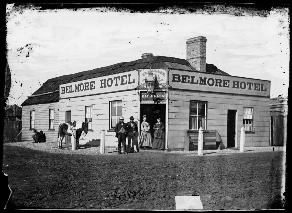 Photograph of the Belmore Hotel in 1872