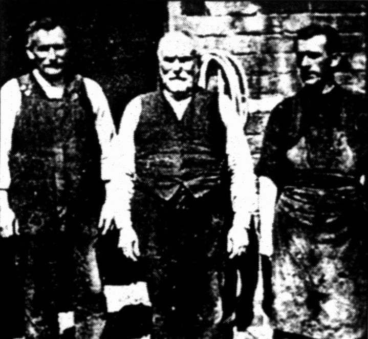 Photograph of master joiner and undertaker William Ritchie with his son and adopted son