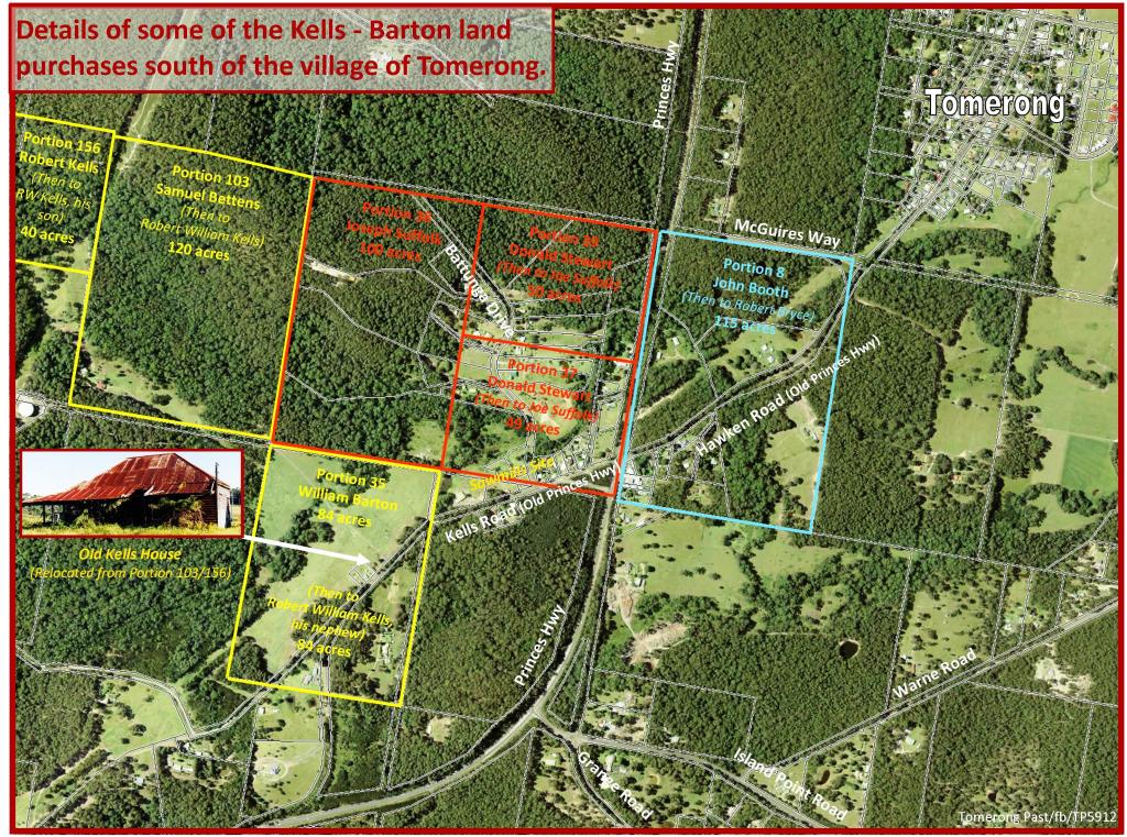 Map showing Kells land at South Tomerong